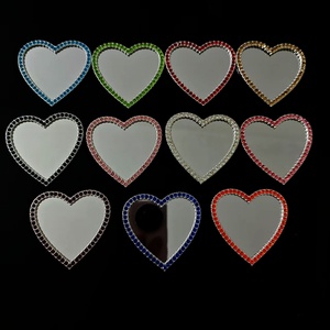 Casing Handphone Bentuk Hati Cermin, Aksesoris Berlian Imitasi, Charm Flatback Grosir untuk Casing HP DIY, Paduan Seng, Estetika Kawaii - Product Image 2
