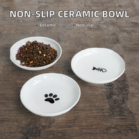 Bol en céramique antidérapant pour chat, plateau pour nourriture et friandises pour chat, plat d'alimentation pour chaton, fournitures pour animaux de compagnie de Chine Guangdong Chaozhou