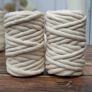 Corda per Macramè in Cotone Riciclato Naturale Khaki <span class=keywords><strong>Salmone</strong></span> <span class=keywords><strong>Senape</strong></span> 9mm Filo Singolo per Macramè - Product Image 4