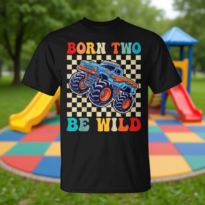 Camiseta Born Two Be Wild Monster Truck para niños de 2 años - Product Image 3