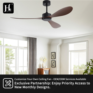 Ventilateur de plafond moderne avec lampe, style minimaliste, décoration intérieure de salon, 52 pouces, DC - Product Image 5