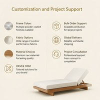 Chaise longue de jardin en bois pour l'extérieur, idéale pour les hôtels, les centres de villégiature et les plages, avec coussin imperméable