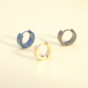 Orecchini a Cerchio in Acciaio Inossidabile dal <span class=keywords><strong>Design</strong></span> Minimalista, Placcati in Argento/Oro, Stile Geometrico Classico per Uomo e Donna - Product Image 5