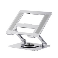 Soporte Profesional Giratorio de 360 Grados para Laptop, Ajustable en Altura, Ergonómico, de Metal, con Diseño de Ventilación Hueca para Escritorio