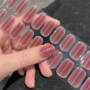 Pegatinas de Gel Súper Brillantes para Uñas, 20 Unidades, Envolturas de Uñas Semicuradas, Calcomanías de Uñas con Esmalte de Gel UV - Product Image 1