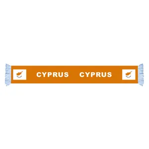 RTS Goods CYPRUS Football Cup Country Nation Football Fans Scarf Polyester Satin Digital Print Scarf in Stock