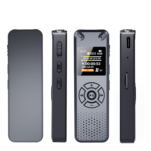 V91 Portable Digital Audio Voice Recorder 8GB/16GB/32GB Professional MP3 Interview Business Support 32G TF Card WAV Format Music