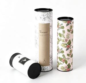 100% Recyclable Biodegradable Kraft <b>Paper</b> Cylinder Box <b>Paper</b> Tube Packaging Hot Stamping for Candle Cosmetics Perfume Reed - Product Image 1