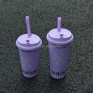 Factory Customized Disposable Plastic PP <b>Cups</b> 500ml 90mm Diameter Rainbow Purple Black Milk Bubble Tea <b>Cold</b> Drinks - Product Image 6