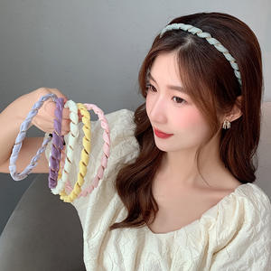 Bandeau d'été pour femmes élégant cerceau à cheveux torsadé fin tout-match faisceau de cheveux de sortie français <span class=keywords><strong>Simple</strong></span> fée carte de cheveux maille chapeaux - Product Image 4