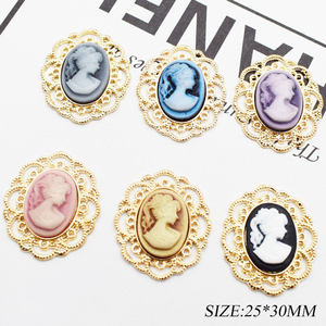 Accessoires décoratifs pour cheveux de mariage, 25x30MM, boutons métalliques en résine, bouton-pression en alliage pour bricolage, bijoux, couture artisanale - Product Image 3