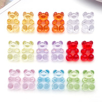 Cabochon translucide en forme d'ours gélifié à dos plat, couleur bonbon, pièce Decoden pour la décoration d'ongles