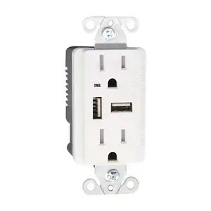 OSWELL 3.1 Amp USB receptacle with two USB-A sockets for charging four devices simultaneously CZ-05