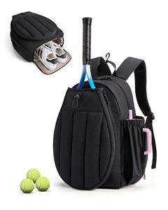 Sac à dos de tennis et de pickleball unisexe personnalisé, nouveau, pour l'extérieur, sac à raquettes rembourré portable pour femmes, avec compartiment pour chaussures - Product Image 6