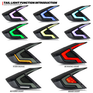 Luces Traseras de Coche de Fábrica Zhengwo para <span class=keywords><strong>Honda</strong></span> <span class=keywords><strong>Civic</strong></span> 2016-2021 Lámpara Trasera Personalizada con Función Intermitente Accesorios - Product Image 6