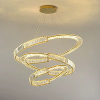 Lustre LED moderne en cristal K9 pour escalier, grand modèle rond, décoratif de luxe, télécommandé, pour villa, vente en gros