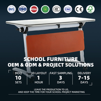 Table de formation mobile professionnelle pliable avec cadre blanc, panneau orange et roulettes pour réunions de bureau, salles de formation et salles de classe