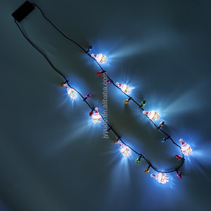 Accessori per collane di lampadina natalizia alla rinfusa, coloratissimo bagliore 3D Xmas collane a bulbo decoro, 3 modalità di luce collana decoro - Product Image 2