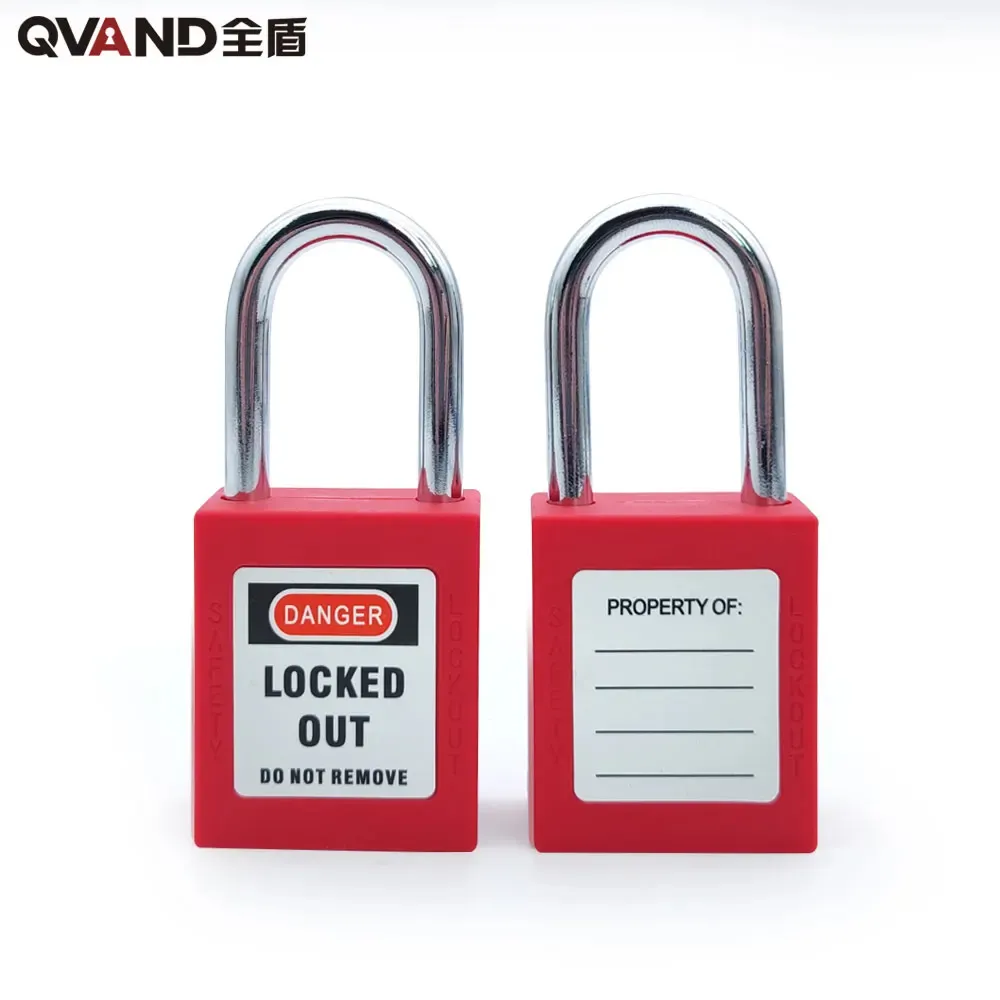 QVAND Red lito Lockout Tagout lucchetto di sicurezza in acciaio calibro 38mm altezza