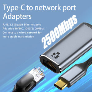 3.1 USB C ke RJ45 2.5 Gigabit Ethernet Adapter 2500MBps kecepatan tinggi tidak perlu menginstal driver Ethernet LAN kabel adaptor jaringan