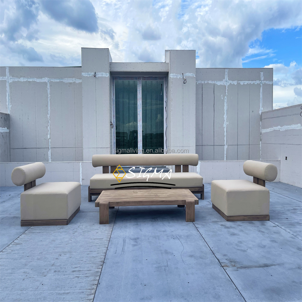 New Design Upholstery Patio Sofas Luxury Teak Sofa Set Patio Furniture Set Garden Sofa Sets Outdoor Furniture