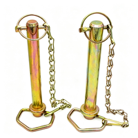 Goupilles pivotantes jaunes zinguées, diamètre de tête 22 mm, en acier au carbone avec clip à ressort R pour tracteurs, VTT et équipements agricoles