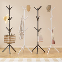 Porte-manteau et porte-chapeaux sur pied en plastique, style minimaliste, en forme d'arbre, assemblé, pour chambre et entrée, base de 50 cm, hauteur de 160 cm, idéal pour le dropshipping