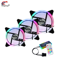Aigo — dissipateur thermique cpu personnalisé, boîtier 12025 ventilateur RGB, double anneaux LED, 120mm 12v, 3 broches, vitesse réglable