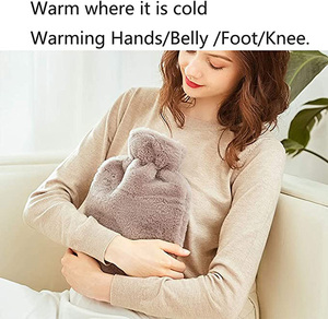 Dropshipping <strong>Hot</strong> <strong>Water</strong> <strong>Bottle</strong> With Plush Cover 2L PVC <strong>Hot</strong> <strong>Water</strong> Bag <strong>for</strong> Neck Shoulder Pain and Hand <strong>Feet</strong> Warmer Menstrual Cramps - Product Image 4