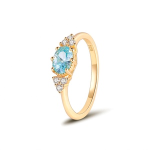 ホット925シルバー14Kゴールドメッキガーネットストーンリング - Product Image 3