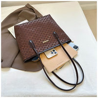 Bolso de Mano de Gran Capacidad con Relieve para Mujer, Bolso de Hombro con Superficie Texturizada para Oficina y Trabajo