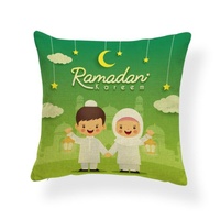 Ramadan Kareem islamique carré Eid Mubarak jeter taie d'oreiller canapé-lit canapé jeter coussin Eid al Adh couverture décoration
