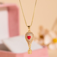 Collier Cœur en Cuivre Zircon Doré 2026 avec Chaîne Maille Forçat, Bijou Tendance et Élégant pour Femme, Idéal pour Mariage, Saint-Valentin et Usage Quotidien