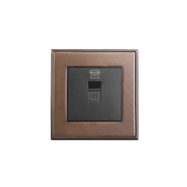 European Classical Vintage Brass Wall Switch Pure Copper Electrical Telephone Socket for Home Villa Hotel Interior Decoration