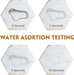 Marble <b>Coasters</b> for Drinks Absorbent with <b>Cork</b> Base, 8pcs Drink <b>Coasters</b> for Wooden Table Gold Ceramic Cup <b>Coaster</b> Set - Product Image 3