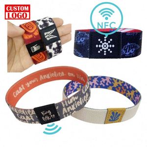 สายรัดข้อมือผ้ากันน้ำ ชิป NFC สายรัดข้อมือผ้าแบบยืดหยุ่นสั่งทำได้ - Product Image 1