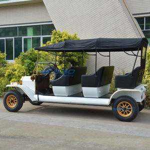Nouveau modèle de voiture électrique vintage rétro personnalisée, très appréciée, avec 3 rangées de sièges noirs, chariot de tourisme classique pour hôtels et parcs - Product Image 6
