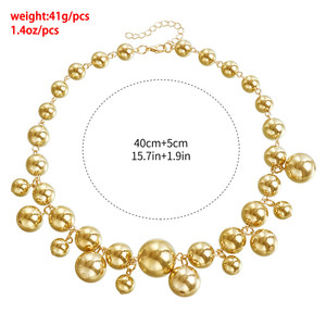 Collane Choker con Perline Dorate Geometriche Stile Hip-Hop per Donna, Gioielli da Festa - Product Image 4
