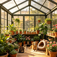 Véranda en aluminium certifiée CE pour jardin d'hiver, structures en acier, maison préfabriquée en verre, bâtiments de jardin à économie d'énergie, enclos