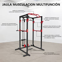 Sistema de Entrenamiento Multifuncional EIGFOH Profesional, Rack de Potencia Integrado de Metal, Soporte para Sentadillas de Alta Resistencia, Cable para Polea de Tracción