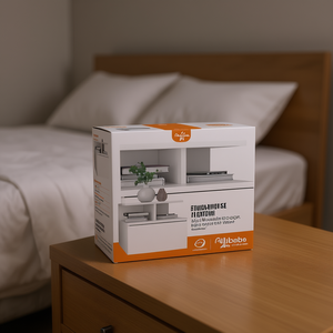 Mesita de noche flotante Seward by Depot Cajón individual montado en la pared con estante blanco de 2 niveles, de la marca Depot, con dos estantes - Product Image 2