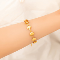 SUMMLY vente en gros de chaîne de croix coeur vintage faite à la main bracelet en acier inoxydable plaqué or 18 carats bijoux de mode