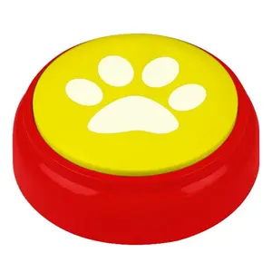カスタムイージーブザー、犬のトレーニングカスタムサウンドと印刷、犬用の録音可能なボタン、犬に話すように教える (4パック)