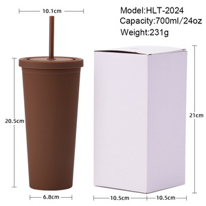 Approvisionnement direct transfrontalier, Gobelet à double paroi avec ventouse, personnalisable, simple, 24OZ, grande capacité, anti-fuite, avec paille, design moderne et polyvalent - Product Image 5