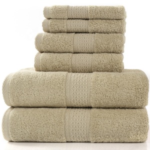 Ensemble de 3 serviettes personnalisées avec logo, 100 % coton, luxe, qualité hôtelière 5 étoiles, serviettes de toilette et de bain 100 % coton, vente en gros à prix réduit - Product Image 4