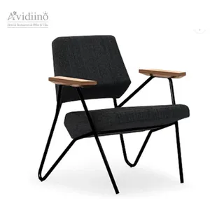 Минималистичное кресло из ткани/полиуретана для офиса, школы, библиотеки, кресло для отдыха, одно кресло для отеля, металлическая рама, спинка, стул