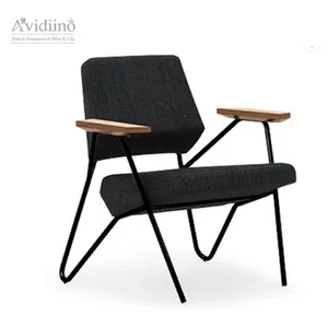 Minimalistische Doek/Pu Kantoor Schoolbibliotheek Fauteuil Sofa Vrije Tijd Enkele Fauteuil Voor Hotel Metalen Frame Rugleuning Stoel