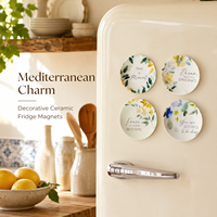 Plaque décorative en céramique personnalisée avec impression UV par sublimation, aimant de réfrigérateur, autocollant magnétique en porcelaine, 7,6 cm, contemporain, imperméable