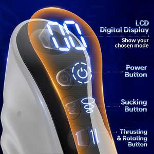 LCD 디스플레이 자동 흡입 남성용 마스터베이터, 9가지 피스톤 및 회전 기능 질 딜도 진동 남성 자위 기구 - Product Image 3