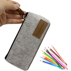 Étui à crayons moderne en feutre/cuir personnalisable avec options de taille sur mesure pour l'école/le bureau - Product Image 2